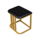 Dressing Table with LED Mirror, Cabinet and Stool, Black and Gold