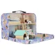 Wooden Dollhouse in a Suitcase - Pet Hotel with Furniture and Figures
