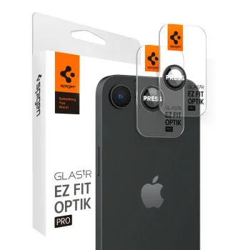Spigen Optik Pro GLAS.TR Ez Fit Camera Cover 2-pack for iPhone 16e / 17e - Black