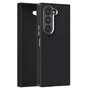 Samsung Galaxy Z Fold 5 ( SM-F946B/DS ) ABEEL Carbon Fiber Texture Cover Case, Black