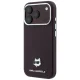 Karl Lagerfeld Grained Choupette Head Metal MagSafe Case for iPhone 17 Pro / 18 Pro Burgundy
