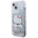Hello Kitty iPhone 14 Case Liquid Glitter Charms Kitty Head, Silver