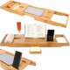 Extendable Bamboo Bath Caddy Tray for Bathtub