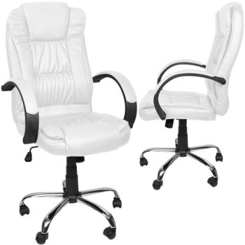 Ergonomic Office Chair in Eco Leather Malatec 23240, White