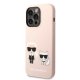 Karl Lagerfeld Silicone Karl & Choupette MagSafe vāciņš iPhone 14 Pro, gaiši rozā