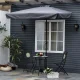 Rectangular Garden Umbrella with Tilt and Crank 200x140 cm MultiGarden, Grey