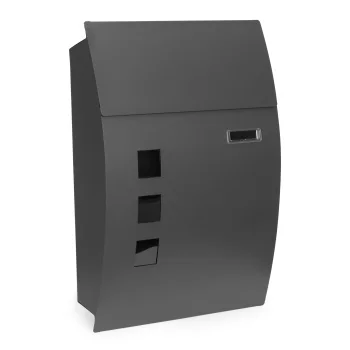 ModernHome Wall Mount Mailbox Locking Galvanized Steel Letterbox, Anthracite