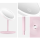 Round Make-up Table Mirror with LED Lighting, Pink