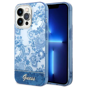 Guess Porcelain Collection Case for iPhone 14 Pro Blue