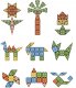 Kids Toy Magic Magnetic Blocks, Set of 90 Elements, Dinosaur Paradise