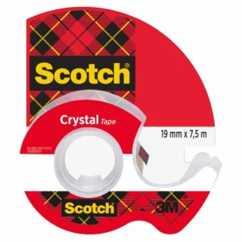 Scotch Crystal Adhesive Tape with Hand Dispenser 19 mm x 7.5 m, Transparent