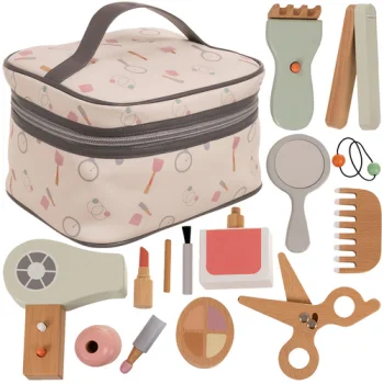 Kruzzel 26457 Kids Wooden Makeup and Beauty Set (17 Pieces)