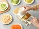 Multifunctional Manual Vegetable Slicer and Grater with Container, White/Gold