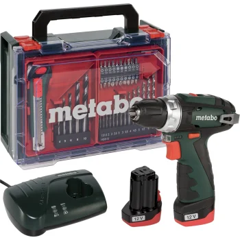 Metabo PowerMaxx BS Basic Set Cordless Drill Driver, 12V, 2x 2.0 Ah