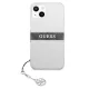 Guess iPhone 13 mini Case 4G Gray Strap Charm, Transparent