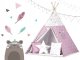 Nukido Children Tent Tipi with Lights, Pink stars