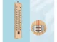 Wooden outdoor indoor home thermometer