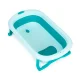 ECOTOYS Foldable Baby Bathtub with Heat-Sensitive Drain Plug, Blue