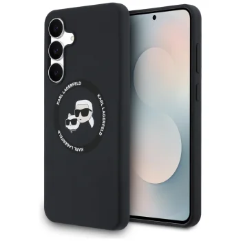 Karl Lagerfeld Karl & Choupette Heads MagSafe Case for Samsung Galaxy S25 FE - Black