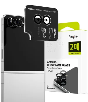 Ringke Camera Frame Protector 2-Pack for Samsung Galaxy Z Flip 8, Black