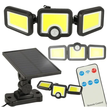 LED 3in1 Solar Wall Light with Motion and Twilight Sensor KX3091, Black