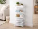 5-Tier Shoe Rack Organizer, Narrow Storage Shelf for Entryway and Bathroom, White