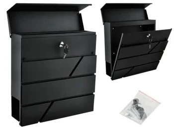 Malatec S6238 Mailbox with Newspaper Tube, Black