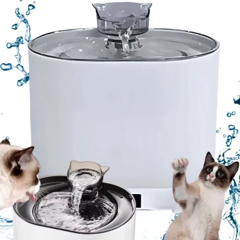 Automatic Cat Water Fountain 2.2L with Motion Sensor and Filter, White