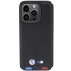 BMW iPhone 15 Pro Case Leather Stamp Tricolor, Black