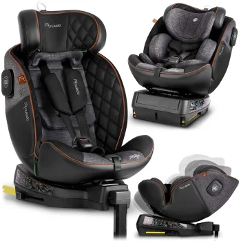 Nukido Prestige Line i-Size 40-150 cm Swivel Car Seat, Black/Grey