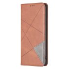 Xiaomi 13 Geometric Pattern Leather Stand Case Cover, Coffee