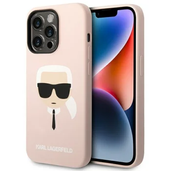 Karl Lagerfeld iPhone 14 Pro Max Case Silicone Karl's Head, Pink
