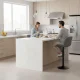 ModernHome Swivel Bar Stool with Adjustable Height and Footrest for Kitchen Counter, Gray