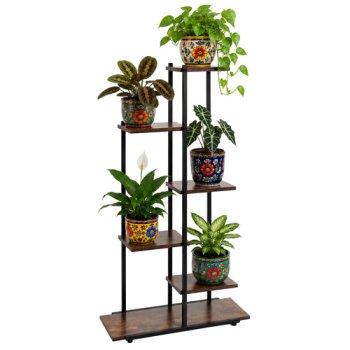 Gardlov 6-Tier Metal Plant Stand Loft Style 113 cm