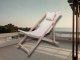 Wooden Beach Lounger Garden Folding Chair, Beige