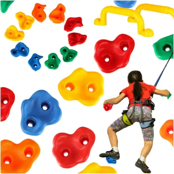Kids Climbing Stones and Handles Set, 10 Pcs + Screws, Colorful