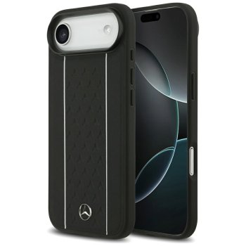 Mercedes Leather Star Pattern Stripes MagSafe Case for iPhone Air Black