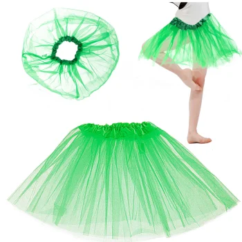 Green Tulle Tutu Skirt Carnival Costume for Kids
