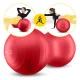 Gimnastikos kamuolys 4FIZJO Peanut Air Ball 45 x 90 cm su pompa, raudonas
