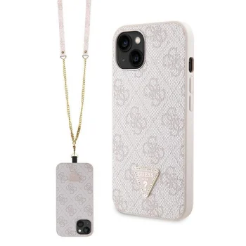 Guess iPhone 14 Pro Max Case Crossbody 4G Metal Logo, Pink