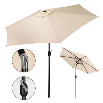 Multigarden SL-UM003C Garden Umbrella with Crank, 270 cm, Beige