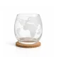 Whiskey Decanter Globe Set 850ml with 4 Etched Glasses and Stones