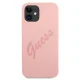 Guess iPhone 12 mini Case Silicone Vintage Script, Pink