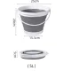 Large Foldable Silicone Bucket with Handle 5L Grey-White