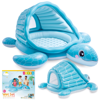 Inflatable Kids Pool with Sunshade INTEX 48677NP Turtle Playland