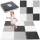 EVA Foam Floor Puzzle Mat Play Pad Carpet - Set of 9 pcs., Grey/Black
