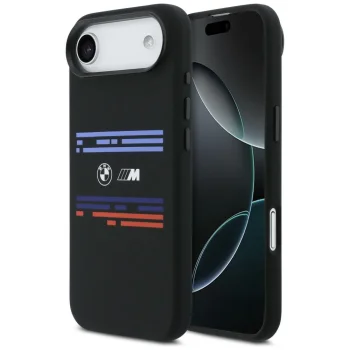 Dėklas BMW M Silicon Horizontal Line MagSafe telefonui iPhone Air, juodas