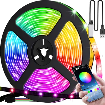 Waterproof RGB LED Strip 5m with Bluetooth and Remote Control