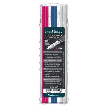 Pica BIG DRY Replacement Leads, 150 mm, 2 x 5 mm, 12 Pieces, Assorted Colours