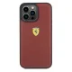 Ferrari Quilted Metal Logo Leather Case for iPhone 15 Pro Max, Red